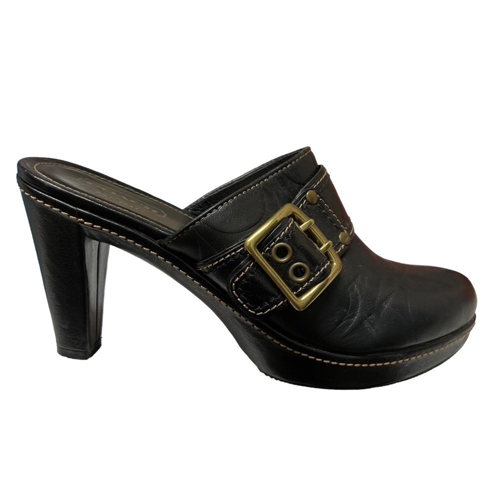 Coach Candace Style Embossed Logo Mules Size 9